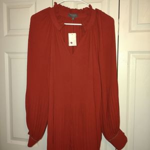 The Limited Plus Size 2X Pleated Blouse, Merlot, Dark Red, NWT